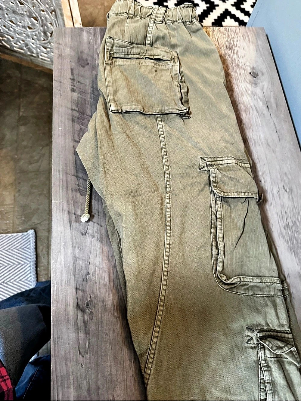 Free People We The Free Tahiti Pull-On Cargo Pants Women's Green - Picture 3 of 8